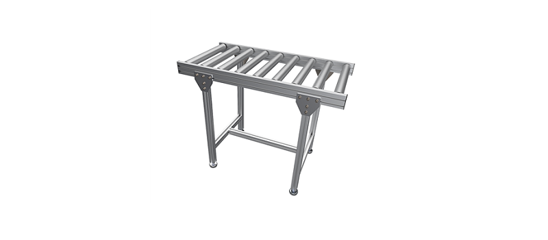 Válečkový dopravník s vroubkovanými válečky Ø50×790 mm, délka 6000 mm